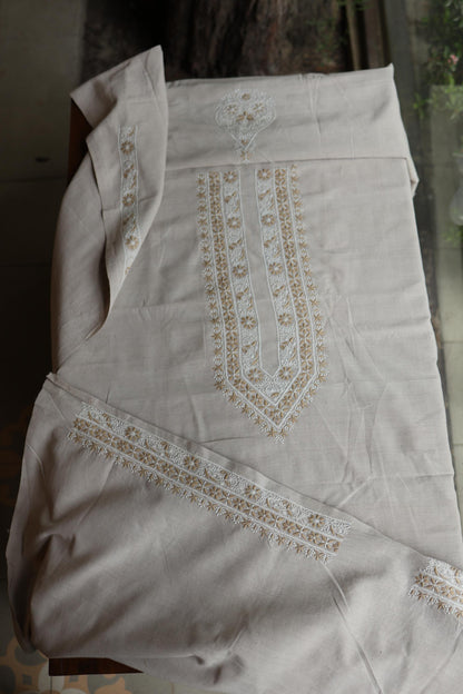 Light Beige Malkha Handspun Khadi Kurtas Unisex Fabric