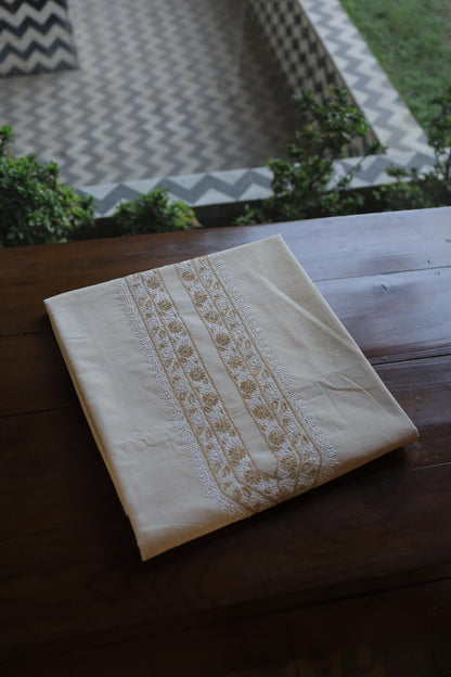 Light Beige Malkha Handspun Khadi Kurtas Unisex Fabric