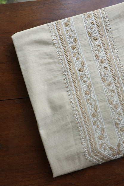 Light Beige Malkha Handspun Khadi Kurtas Unisex Fabric