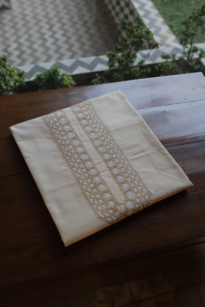 Light Beige Malkha Handspun Khadi Kurtas Unisex Fabric