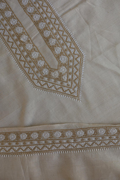 Light Beige Malkha Handspun Khadi Kurtas Unisex Fabric
