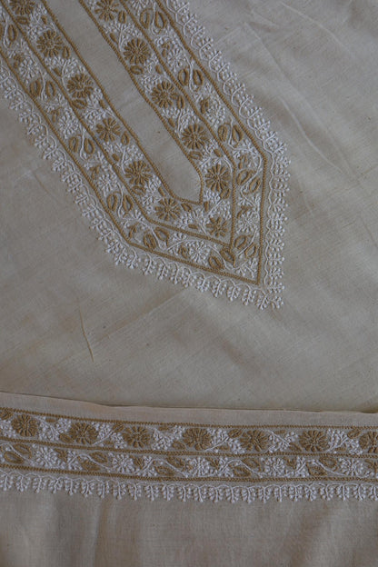 Light Beige Malkha Handspun Khadi Kurtas Unisex Fabric