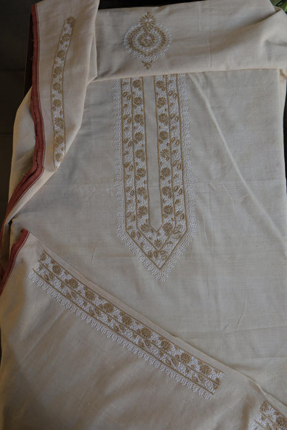 Light Beige Malkha Handspun Khadi Kurtas Unisex Fabric