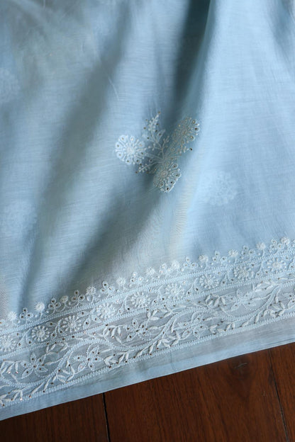Light Blue Daraz Chikankari Kurta Fabrics