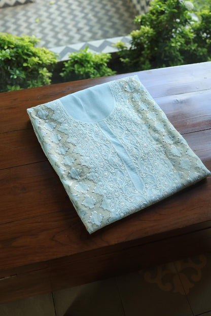 Light Blue Daraz Chikankari Kurta Fabrics