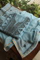 Light Blue Mal Cotton Fine Chikankari With Kamdani Work Unstitched Fabric