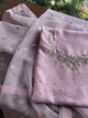 Light Mauve Shade Chanderi Silk Mukaish Badla Unstitched Fabric