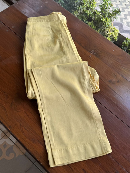 Lime Yellow Shade Malmal Tux Chikankari Kamdani Dress Kurta Set
