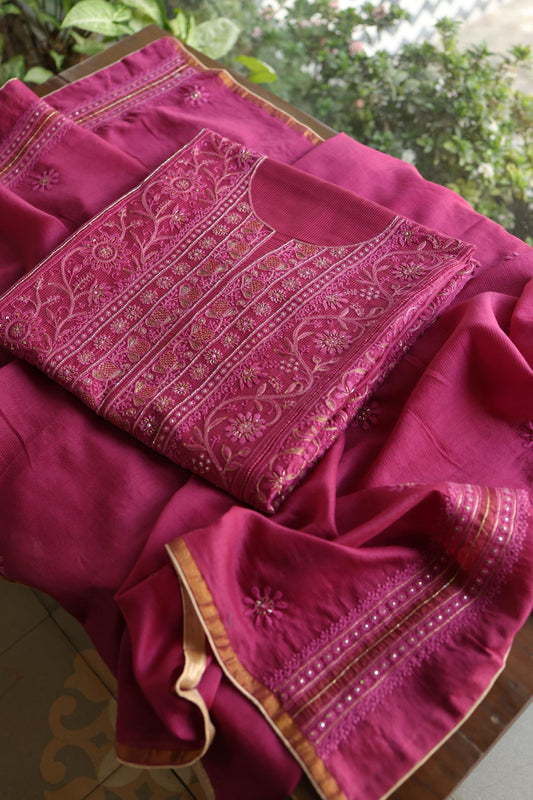 Magenta Shade Rasm Maheshwari Highlights Fabric