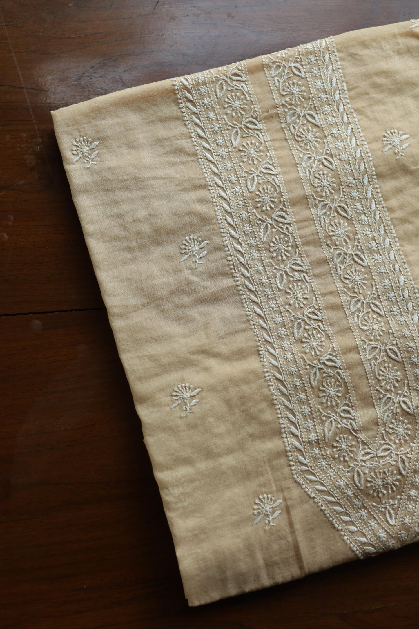 Mal Chanderi Chikankari Unstitched Men's Kurta Fabric