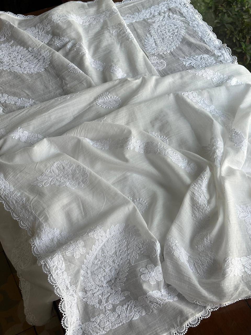 Mal Cotton Chikankari Dupattas