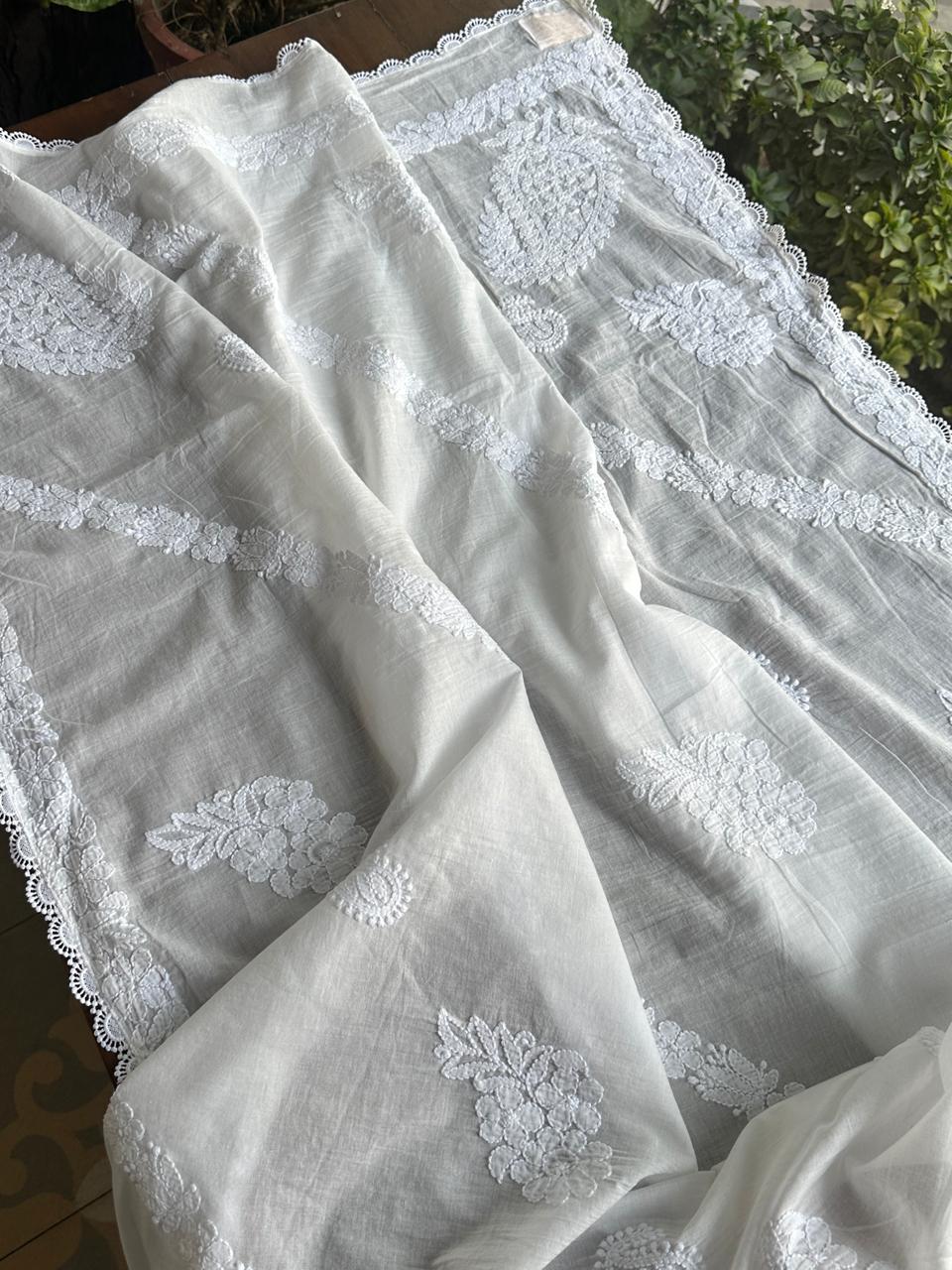 Mal Cotton Chikankari Dupattas