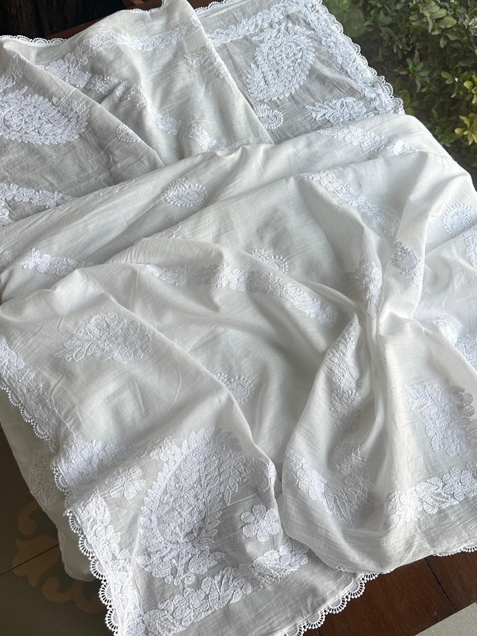 Mal Cotton Chikankari Dupattas