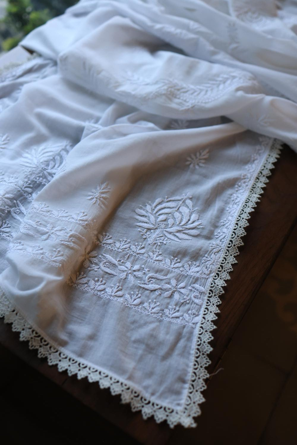 Mal Cotton Chikankari Dupatta