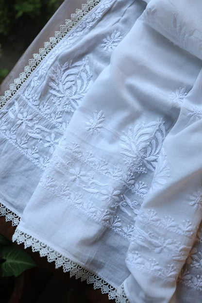 Mal Cotton Chikankari Dupatta