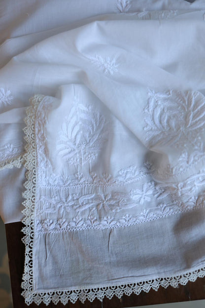 Mal Cotton Chikankari Dupatta