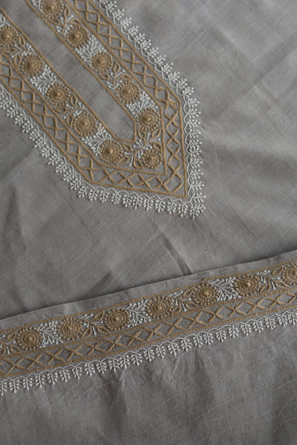 Cloudy Grey Malkha Handspun Khadi Kurtas Unisex Fabric