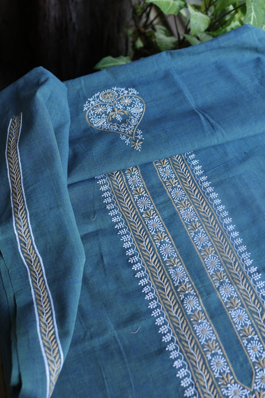 Marble Blue Malkha Handspun Khadi Kurtas Unisex Fabric