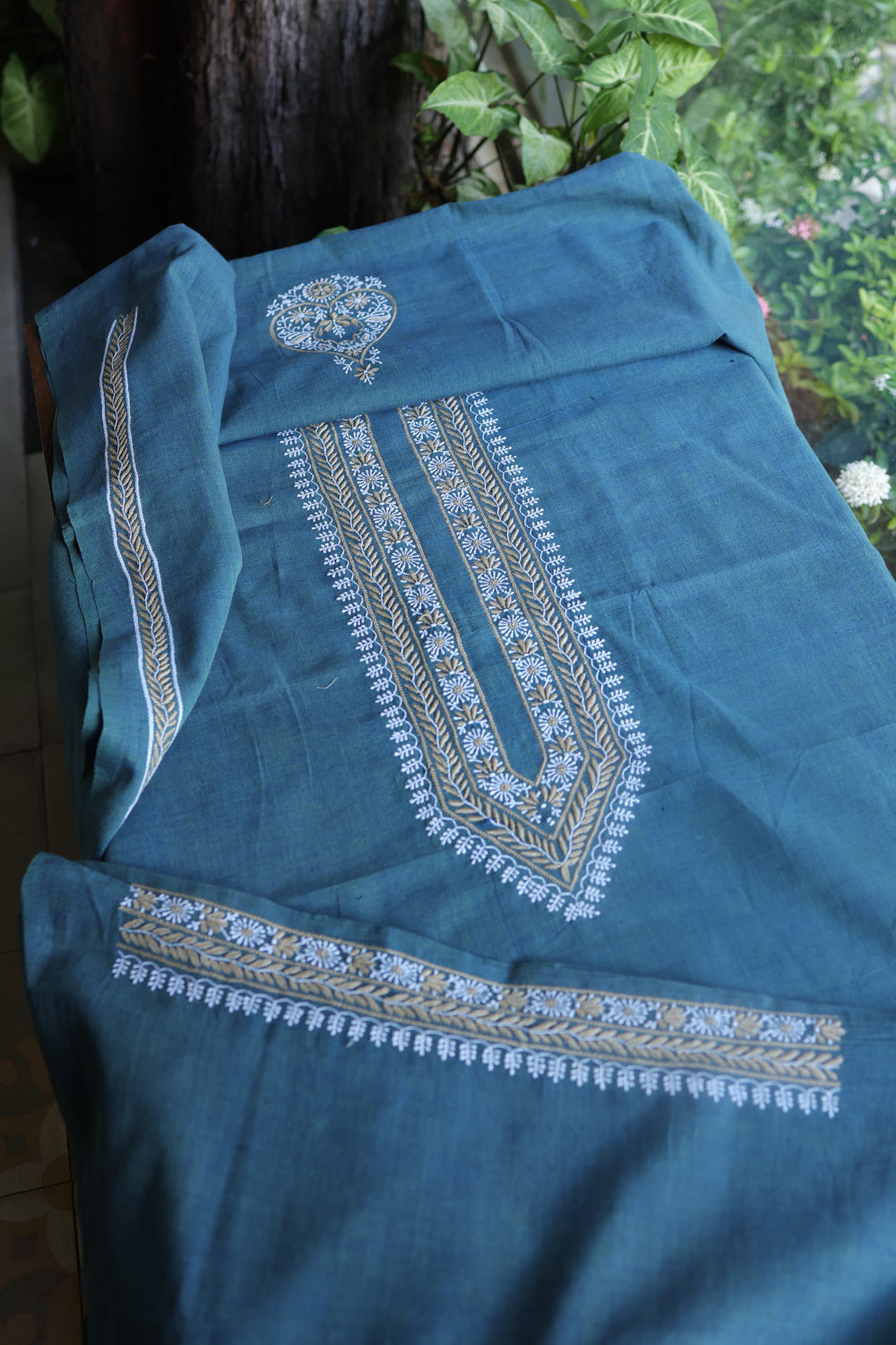 Marble Blue Malkha Handspun Khadi Kurtas Unisex Fabric