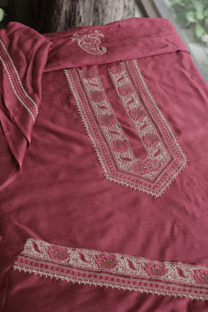 Maroon Moonga Silk Men’s Kurta Fabrics