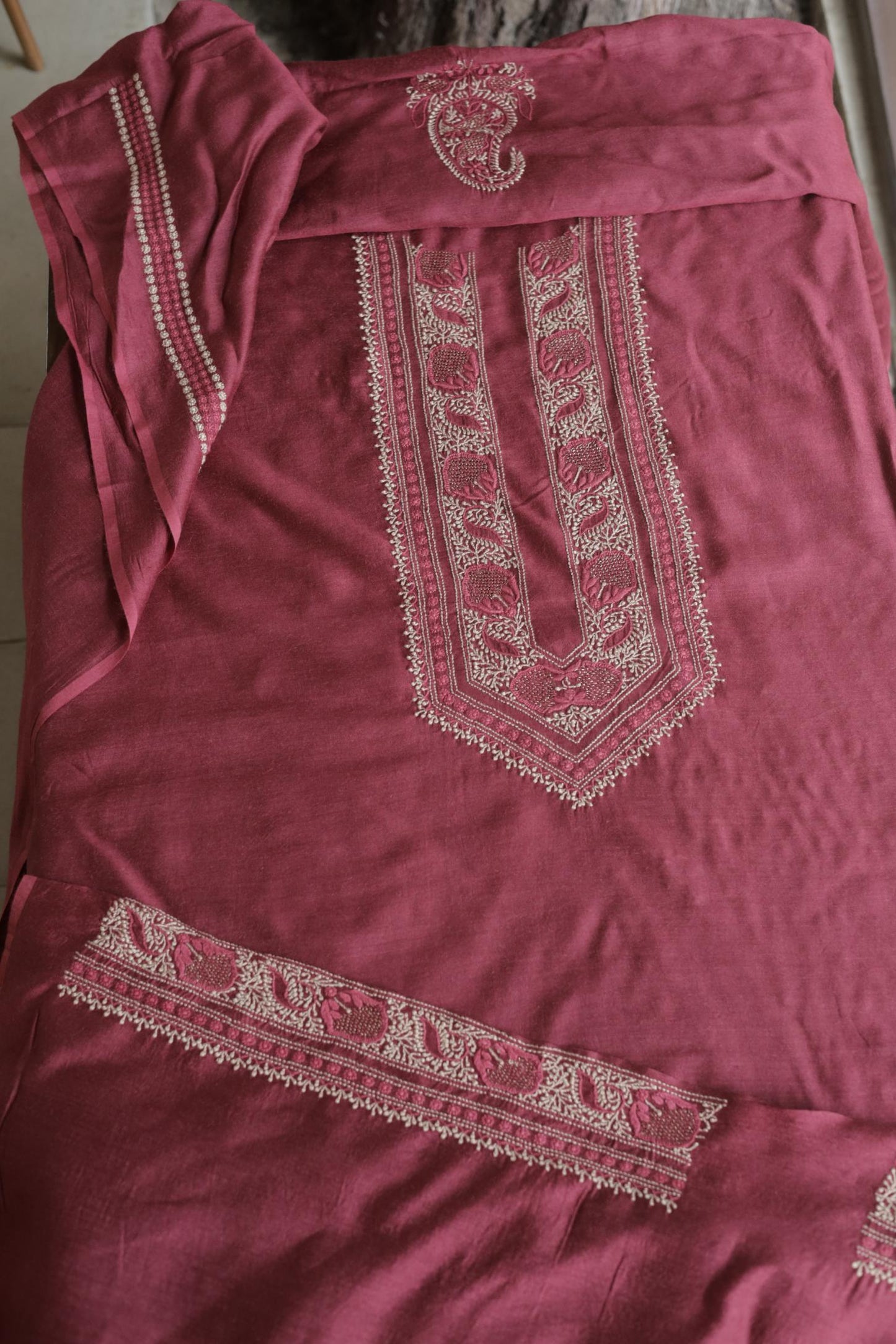 Maroon Moonga Silk Men’s Kurta Fabrics