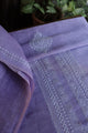 Mauve Linen Chikankari Unstitched Men's Kurtas Fabric
