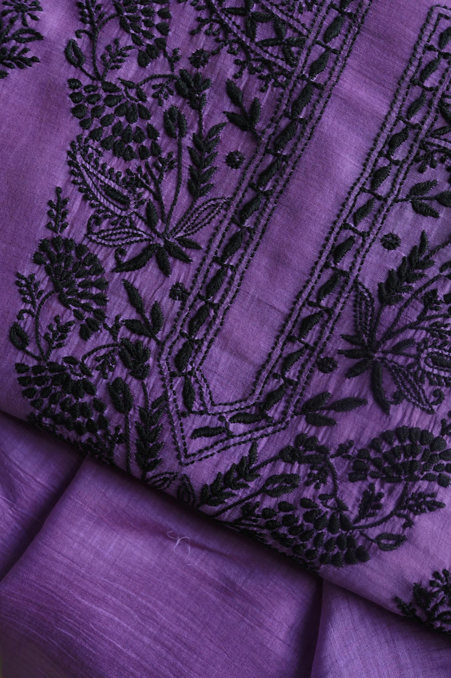 Mauve Shade Mal Cotton Chikankari Unstitched Fabric