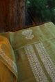 Mehndi Green Linen Chikankari Unstitched Men's Kurta Fabric