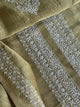 Mehndi Green Linen Chikankari Unstitched Men's Kurtas Fabric