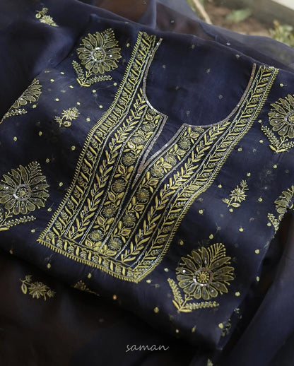 Midnight Blue | Noor Organza Silk Fabrics