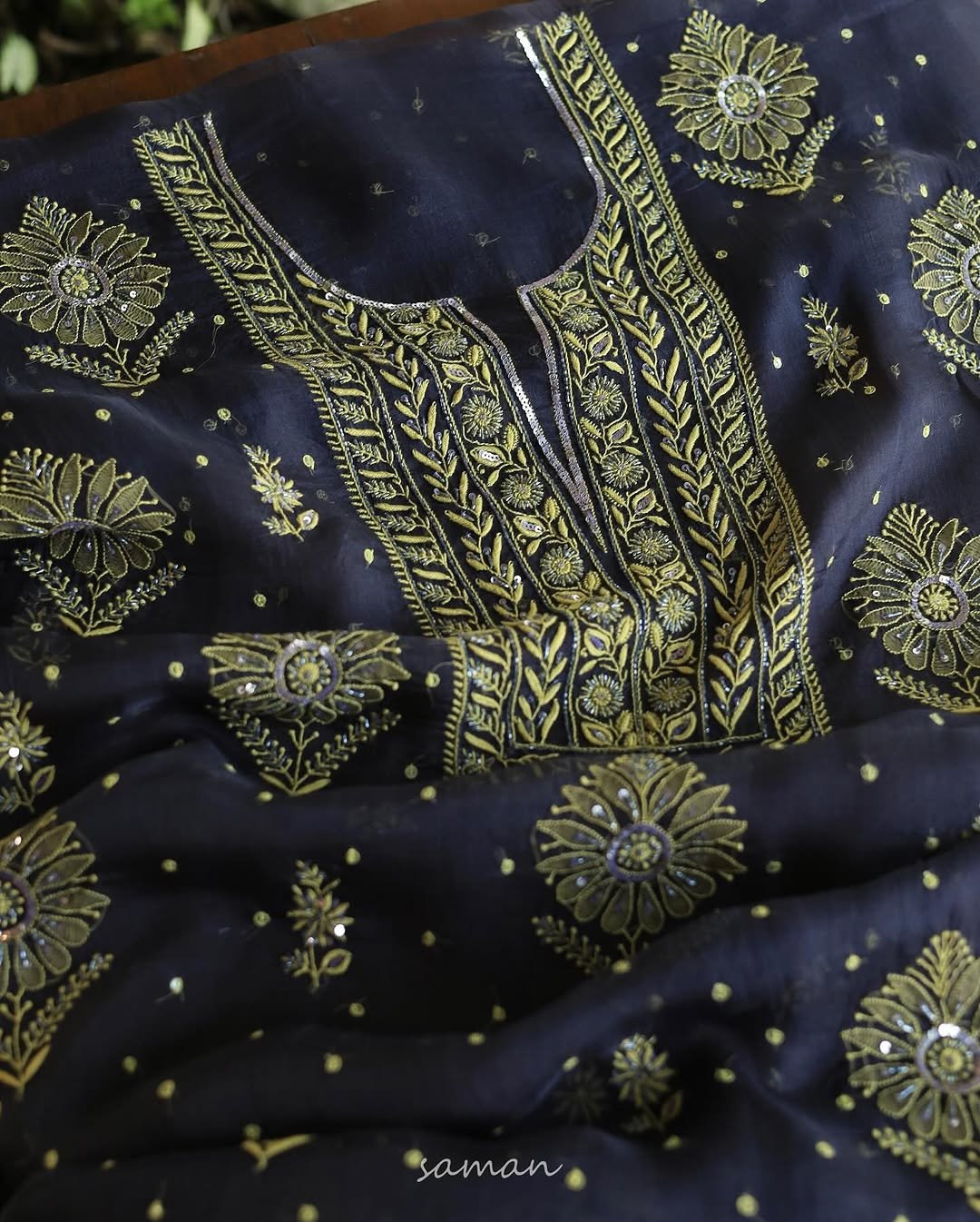 Midnight Blue | Noor Organza Silk Fabrics