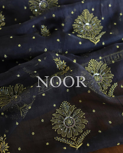 Midnight Blue | Noor Organza Silk Fabrics
