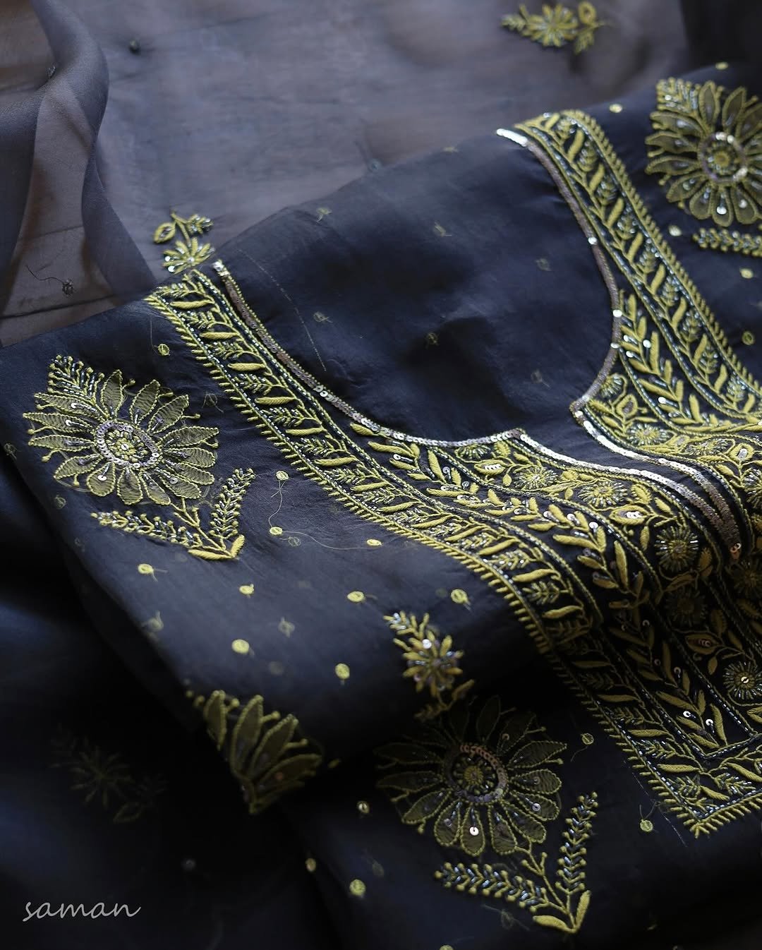 Midnight Blue | Noor Organza Silk Fabrics