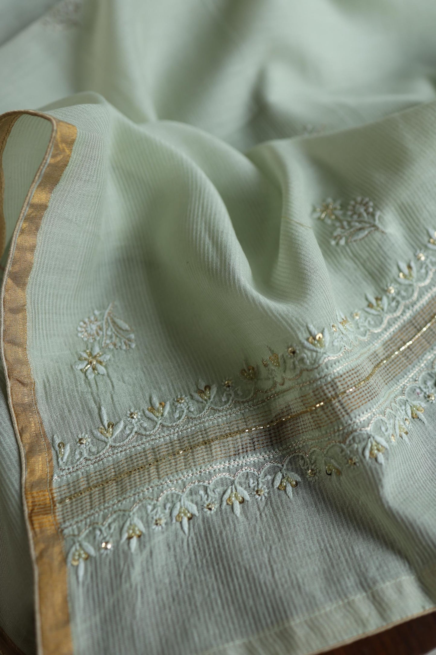 Mint Green Shade Rasm Maheshwari Highlights Fabric