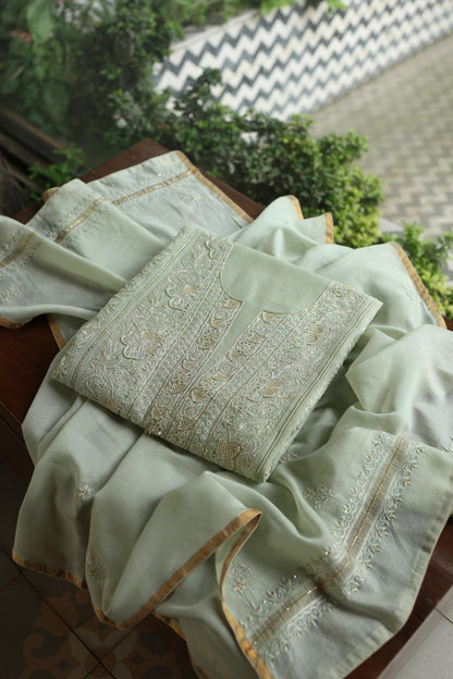 Mint Green Shade Rasm Maheshwari Highlights Fabric