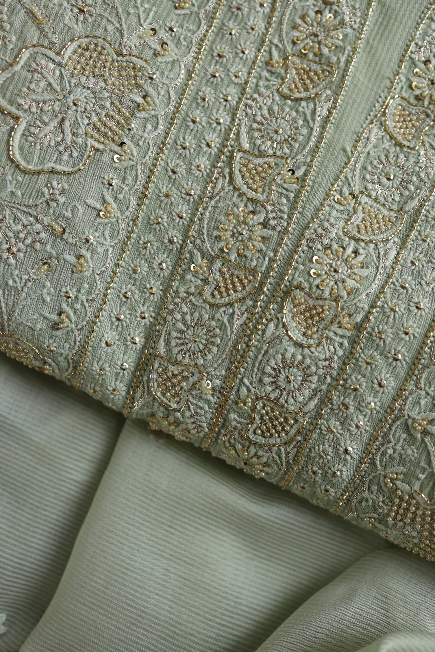 Mint Green Shade Rasm Maheshwari Highlights Fabric