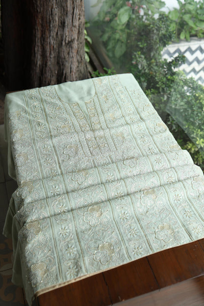 Mint Green Shade Rasm Maheshwari Highlights Fabric