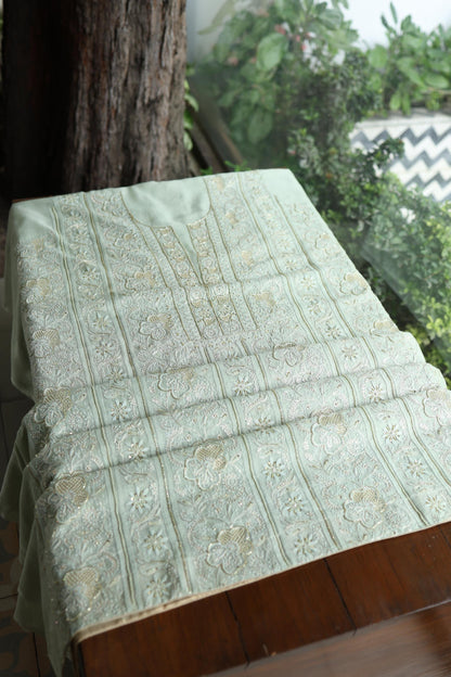 Mint Green Shade Rasm Maheshwari Highlights Fabric