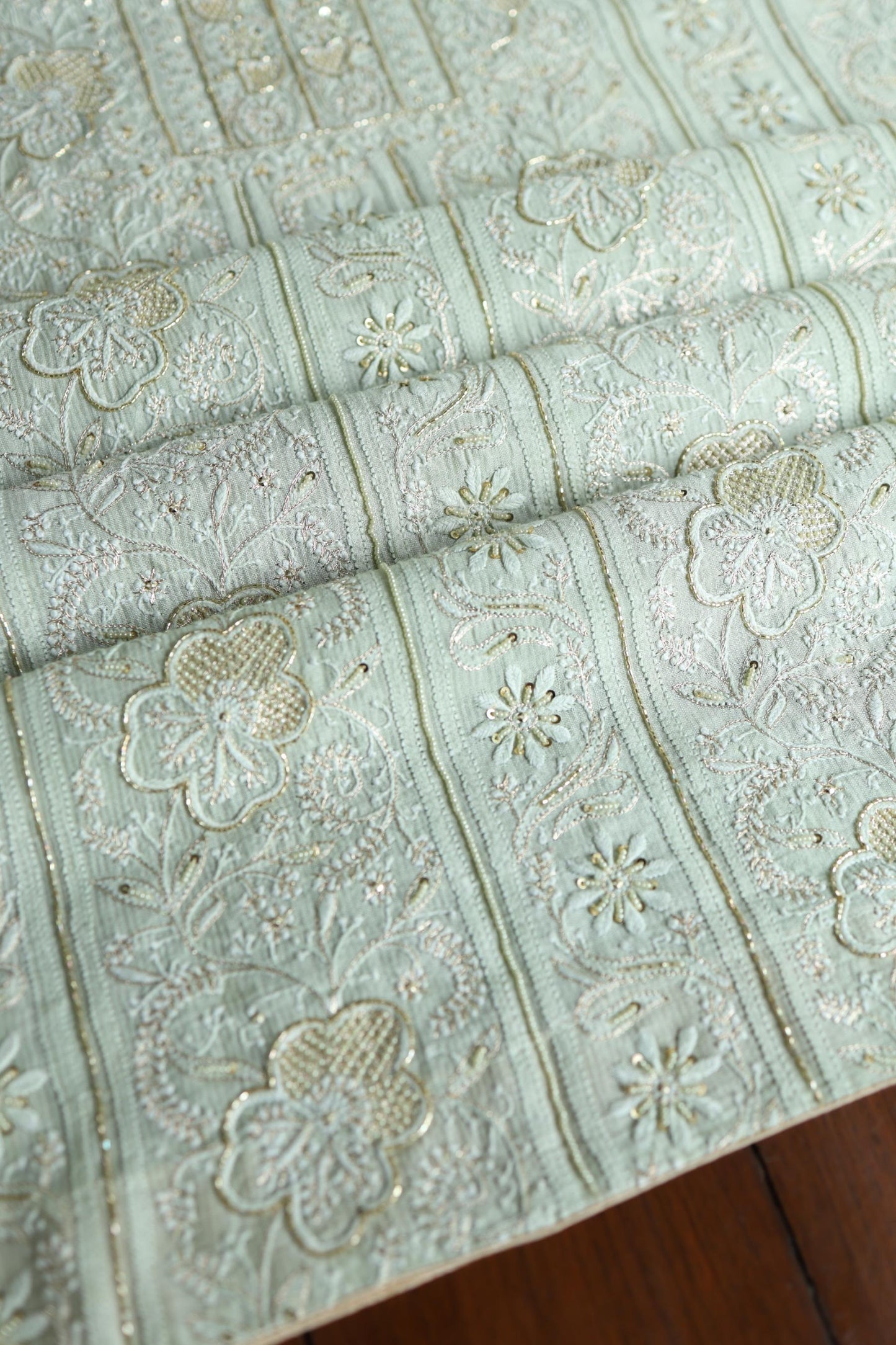 Mint Green Shade Rasm Maheshwari Highlights Fabric