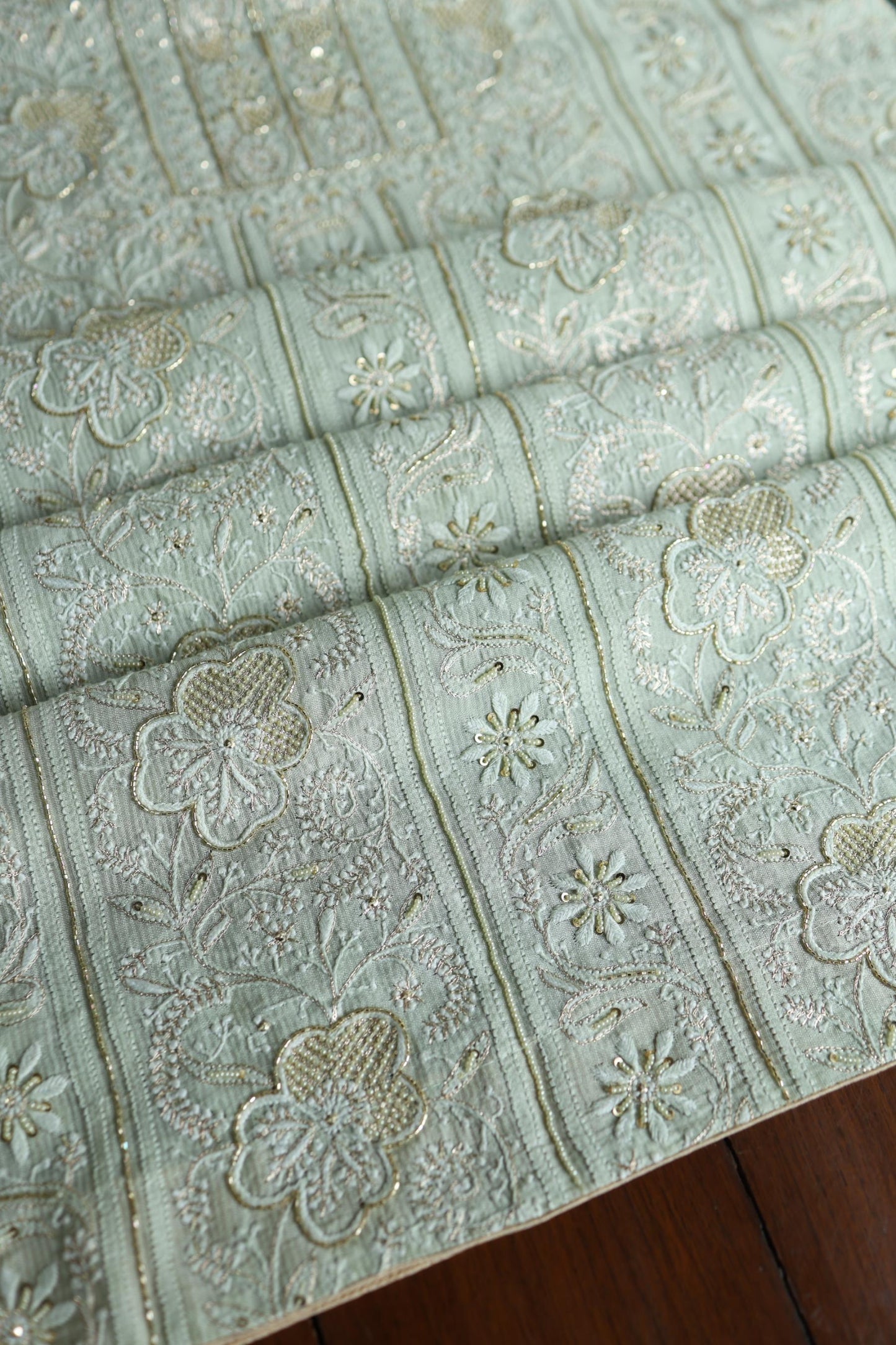 Mint Green Shade Rasm Maheshwari Highlights Fabric
