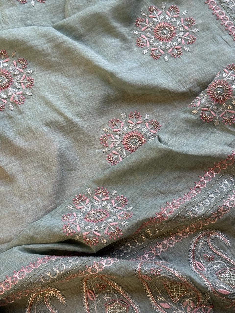 Mint Green Tissue Silk Fine Chikankari Boota Dupatta