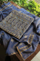 Mist Blue Tissue Silk Chikankari Unstitched Fabric