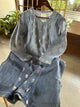 Mist Blue Shade Zari Chanderi Chikankari Ready to Wear Tunics