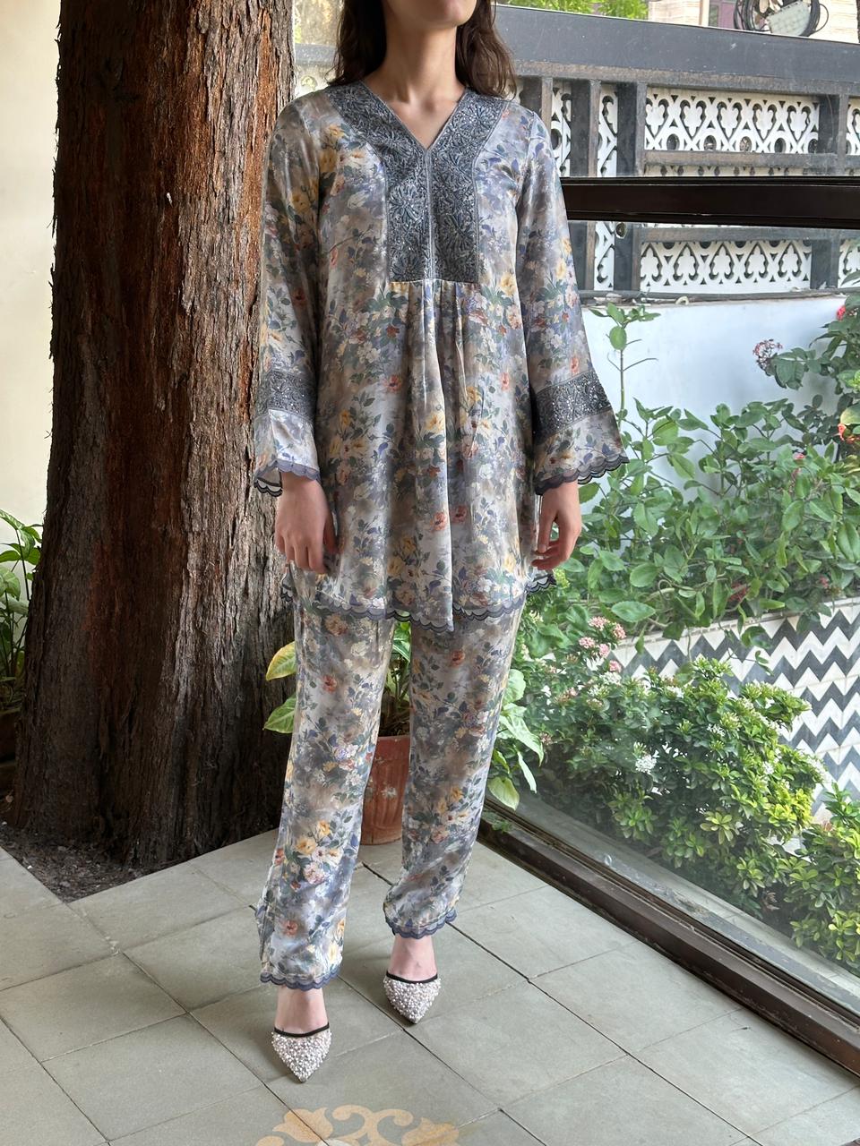 Misty Floral Printed Modal Co-Ord Set