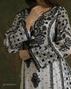 Monochrome Black & White Malmal Pearl Work Chikankari A Line Kalidar Kurta With Dupatta