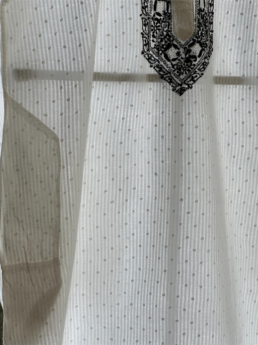 Monochrome Cotton Chikankari Men's Kurta