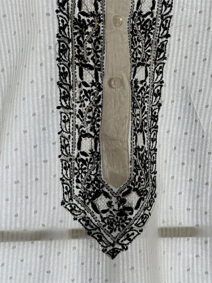 Monochrome Cotton Chikankari Men's Kurta