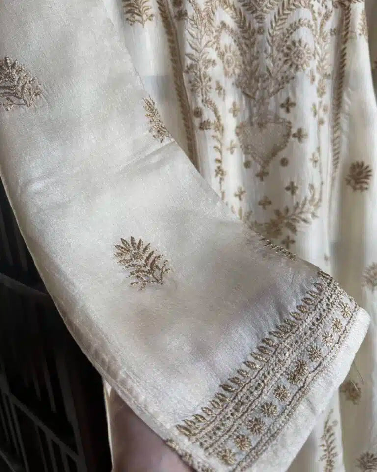 Mulberry Silk Resham Chikankari Kurta