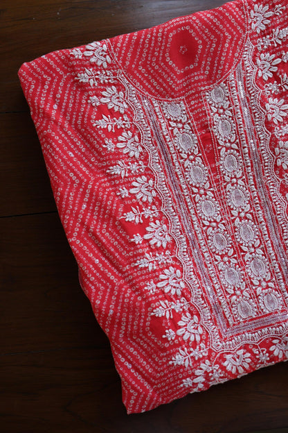 Muslin Chikankari Unstitched Kurta Fabric