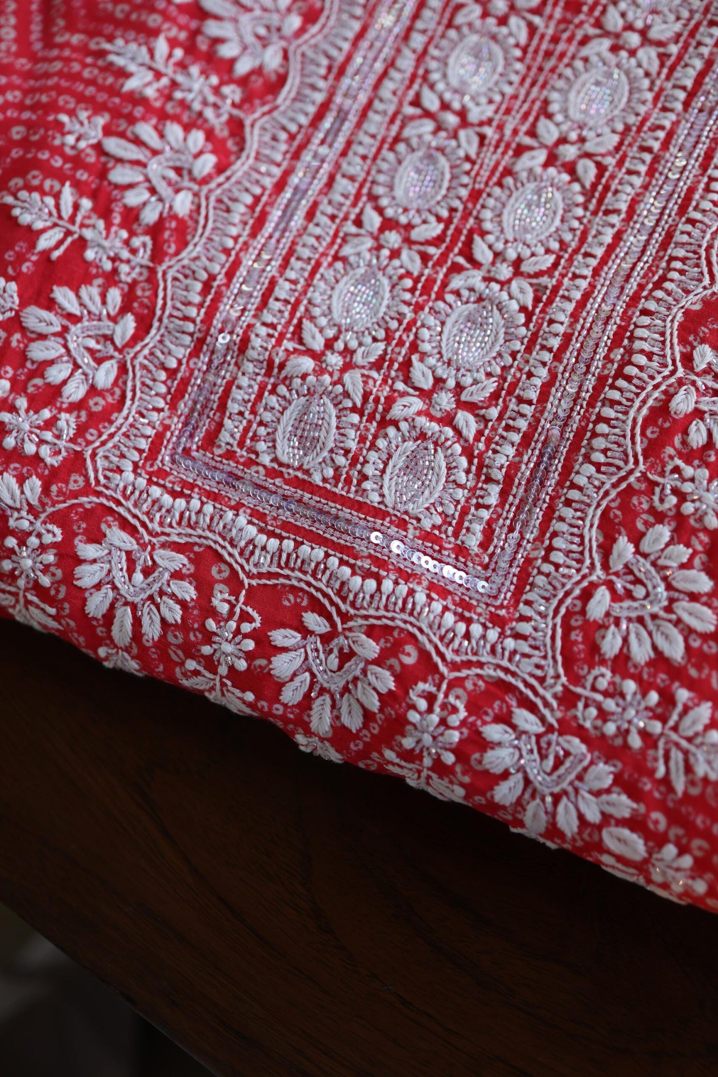 Muslin Chikankari Unstitched Kurta Fabric